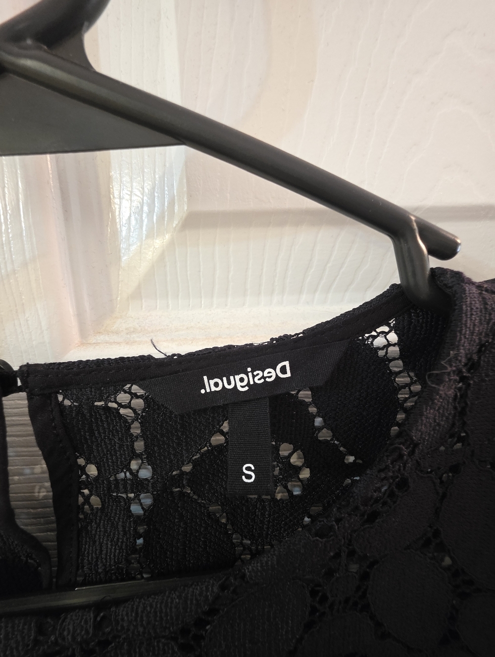 Desigual Black Lace Puff Sleeve Women's Top - Picture 2 of 3